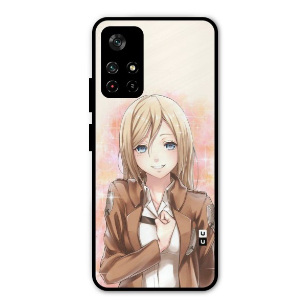 Cute Girl Art Metal Back Case for Poco M4 Pro 5G