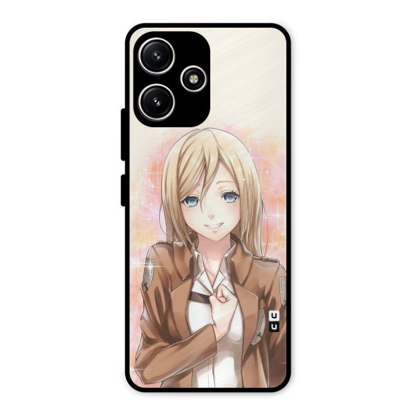 Cute Girl Art Metal Back Case for Redmi 12 5G