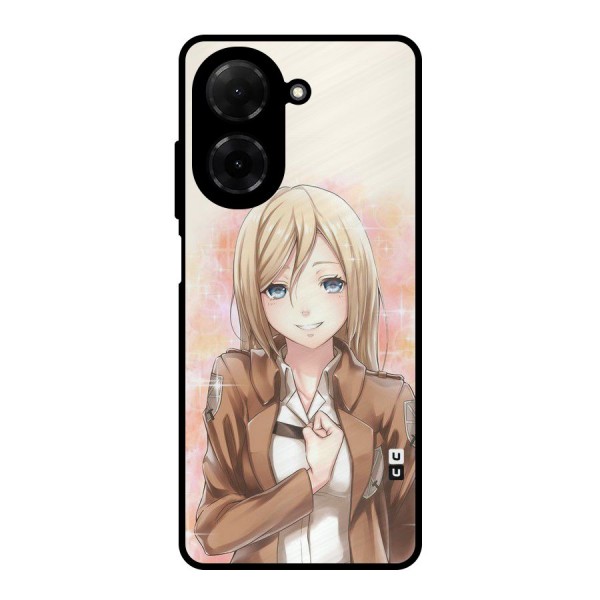 Cute Girl Art Metal Back Case for Redmi A5 4G