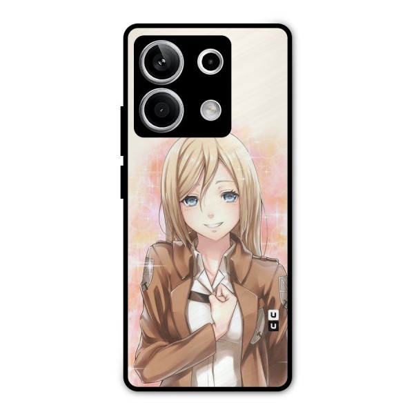 Cute Girl Art Metal Back Case for Redmi Note 13 5G