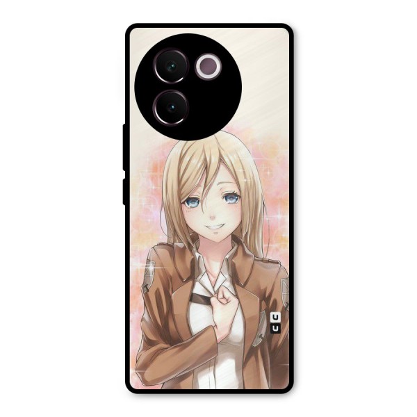 Cute Girl Art Metal Back Case for Vivo V30e