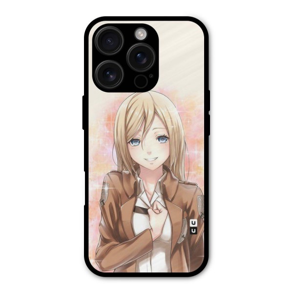 Cute Girl Art Metal Back Case for iPhone 16 Pro