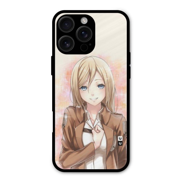 Cute Girl Art Metal Back Case for iPhone 16 Pro Max