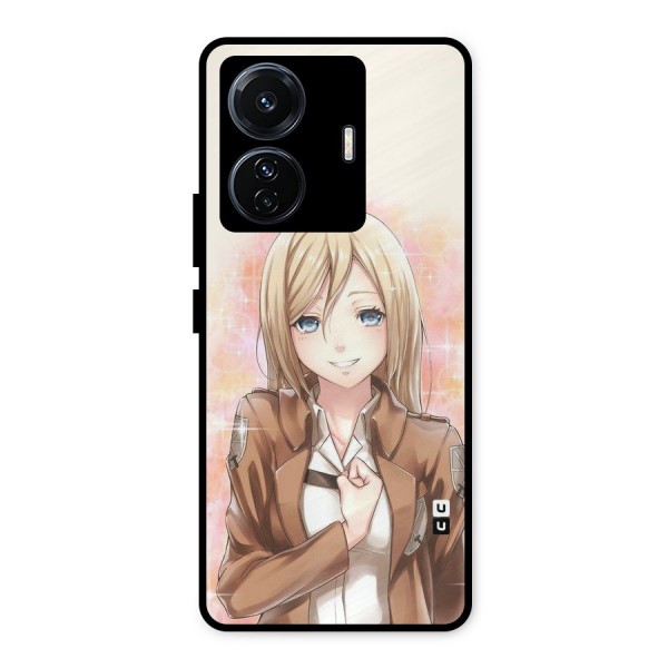 Cute Girl Art Metal Back Case for iQOO Z6