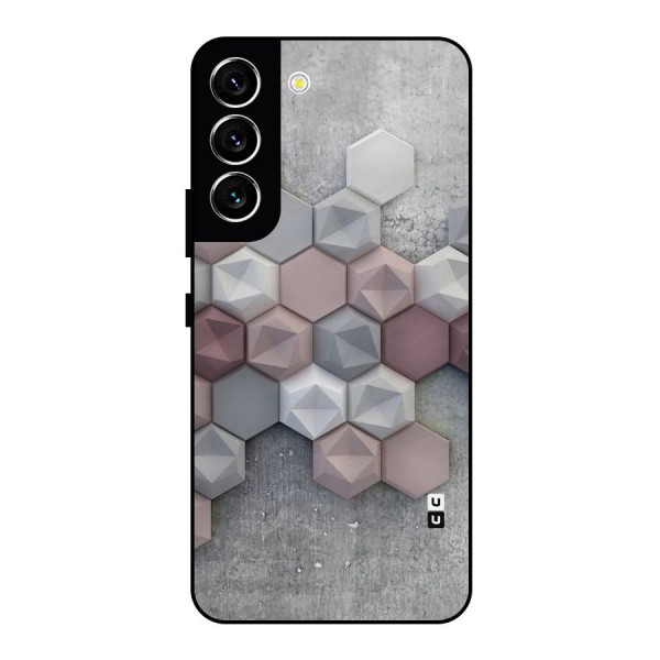 Cute Hexagonal Pattern Metal Back Case for Galaxy S22 5G