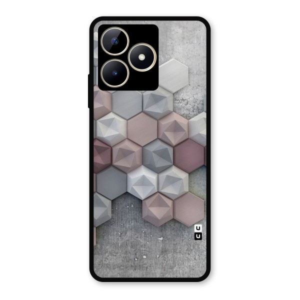 Cute Hexagonal Pattern Metal Back Case for Realme Narzo N53