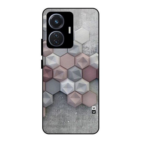 Cute Hexagonal Pattern Metal Back Case for iQOO Z6 44W