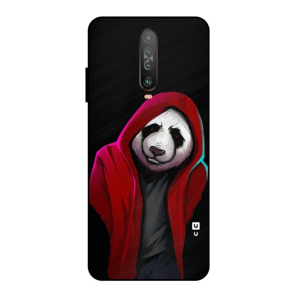 Cute Hoodie Panda Metal Back Case for Poco X2
