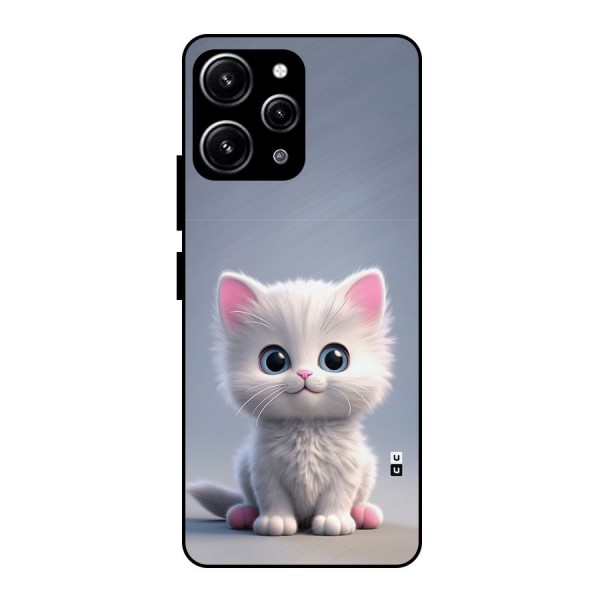 Cute Kitten Sitting Glass Back Case for Redmi 12 4G