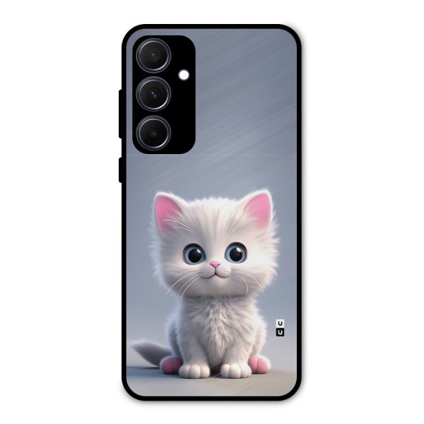 Cute Kitten Sitting Metal Back Case for Galaxy A35