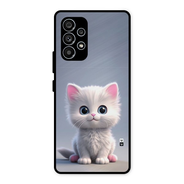 Cute Kitten Sitting Metal Back Case for Galaxy A53 5G