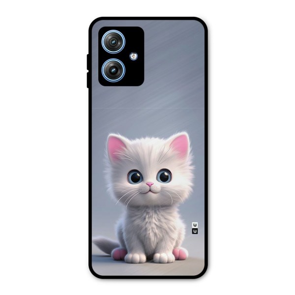 Cute Kitten Sitting Metal Back Case for Moto G54