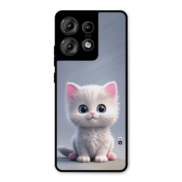 Cute Kitten Sitting Metal Back Case for Motorola Edge 50 Pro