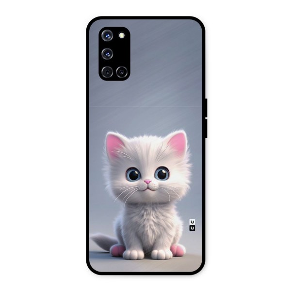 Cute Kitten Sitting Metal Back Case for Oppo A52
