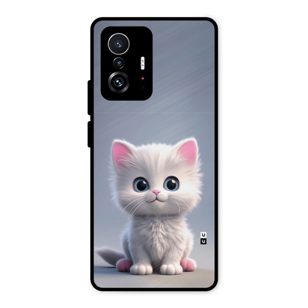 Cute Kitten Sitting Metal Back Case for Xiaomi 11T Pro