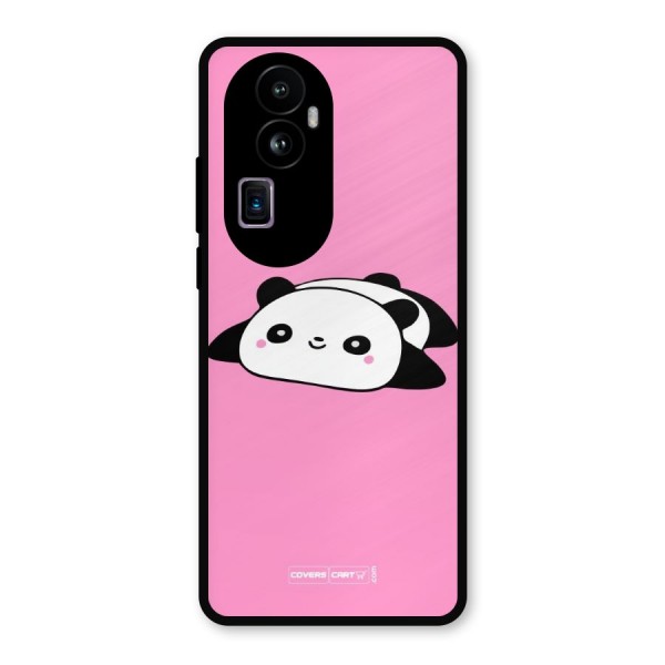 Cute Lazy Panda Metal Back Case for Oppo Reno10 Pro Plus
