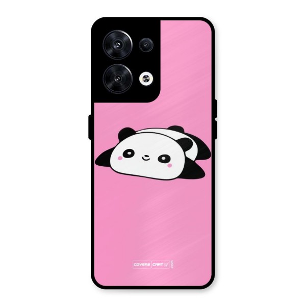 Cute Lazy Panda Metal Back Case for Oppo Reno8 5G