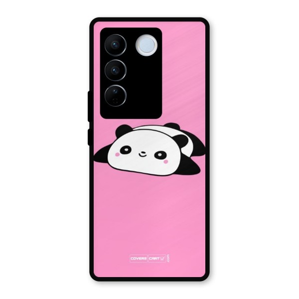 Cute Lazy Panda Metal Back Case for Vivo V27 Pro