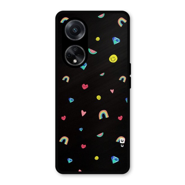 Cute Multicolor Shapes Metal Back Case for Oppo F23
