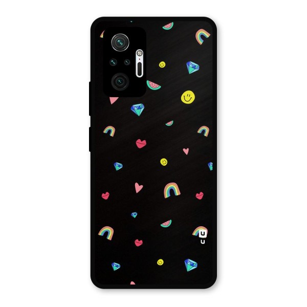 Cute Multicolor Shapes Metal Back Case for Redmi Note 10 Pro Max