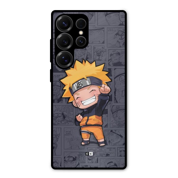 Cute Naruto Uzumaki Metal Back Case for Galaxy S25 Ultra