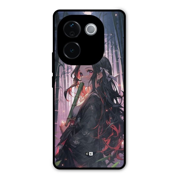 Cute Nezuko Metal Back Case for Vivo T3 Pro