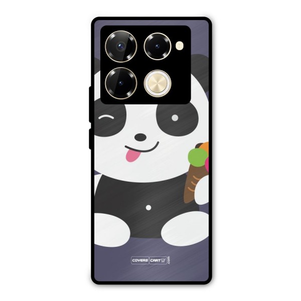 Cute Panda Blue Metal Back Case for Infinix Note 40 Pro Plus