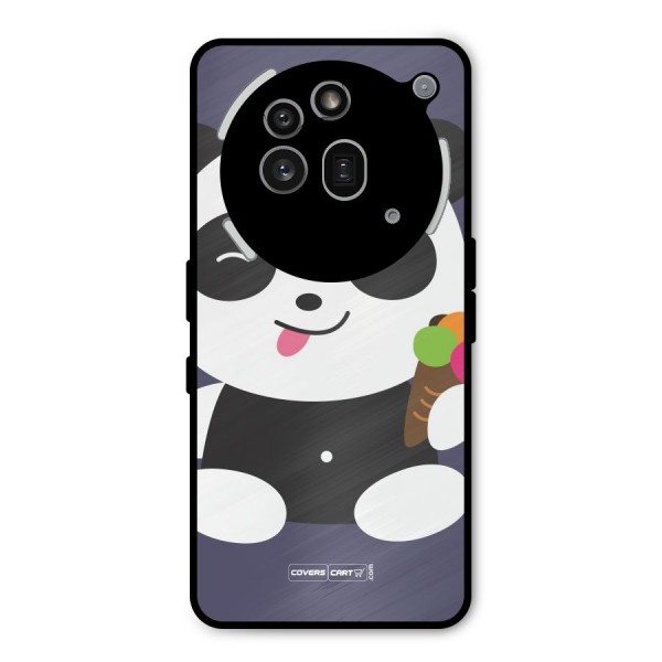 Cute Panda Blue Metal Back Case for Nothing Phone 3a Pro
