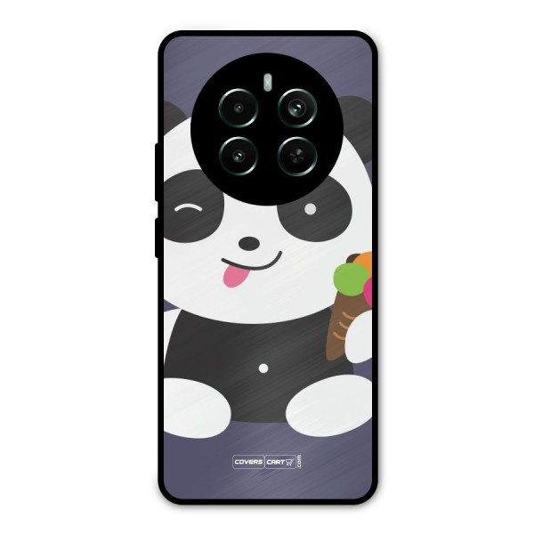 Cute Panda Blue Metal Back Case for Realme Narzo 70 Pro