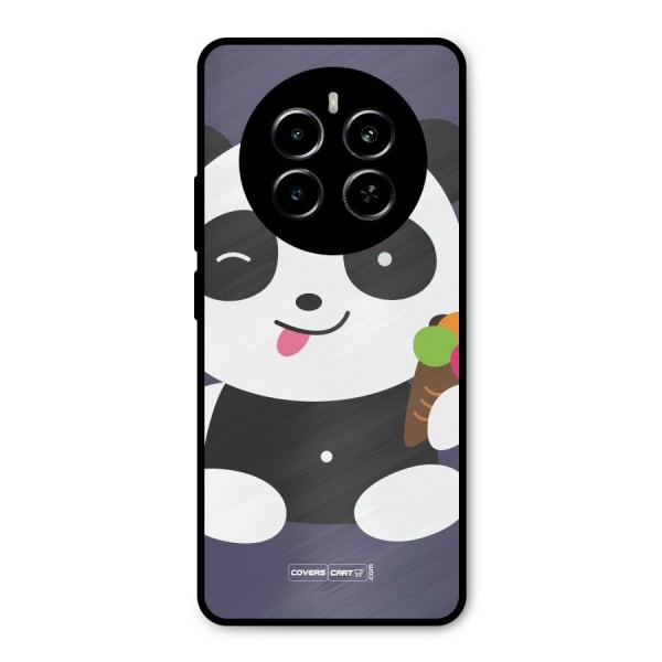 Cute Panda Blue Metal Back Case for Realme P1