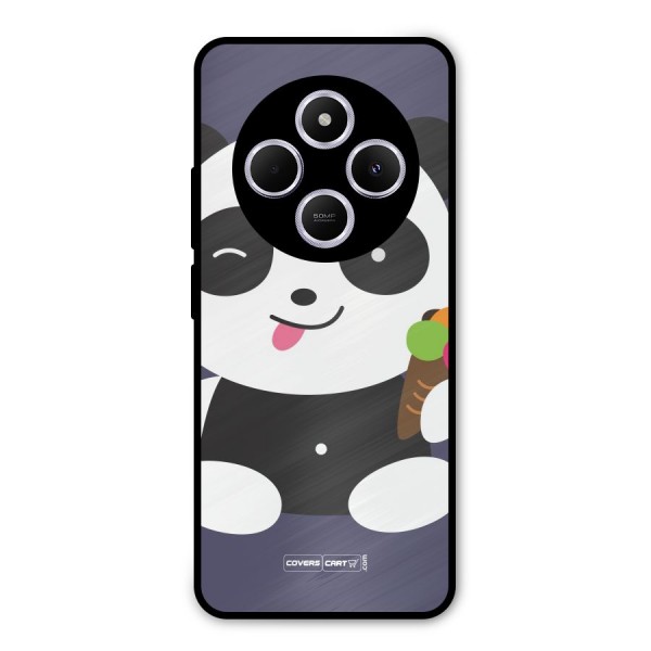 Cute Panda Blue Metal Back Case for Redmi A4
