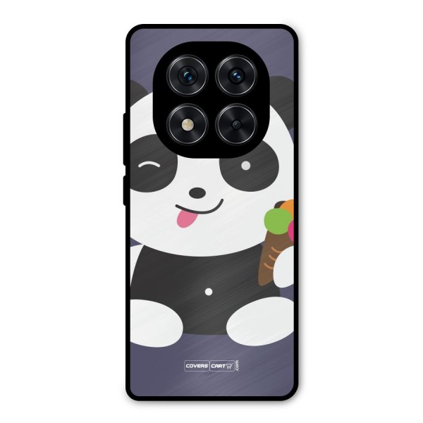 Cute Panda Blue Metal Back Case for Redmi Note 14 Pro 5G