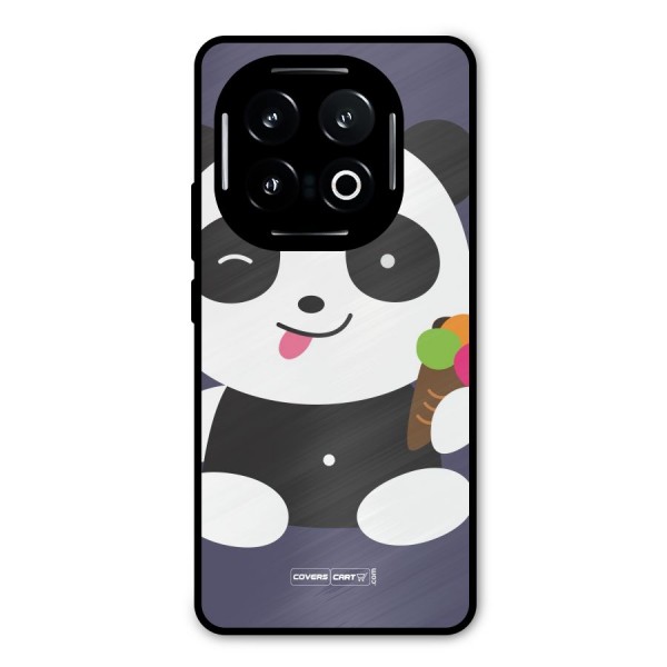 Cute Panda Blue Metal Back Case for iQOO 13