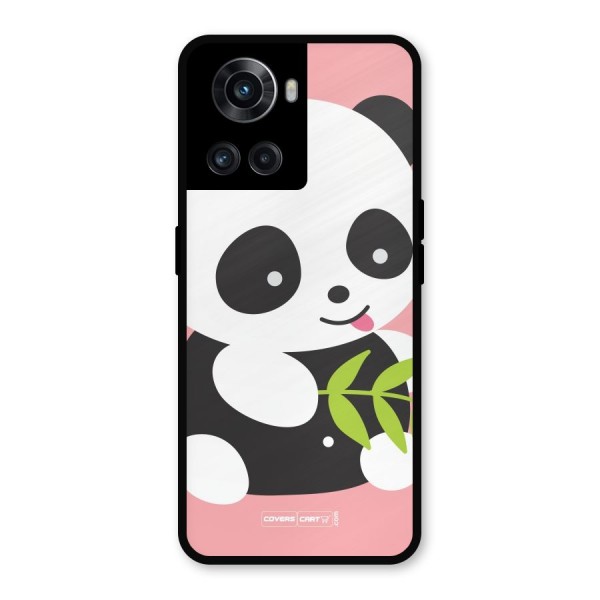Cute Panda Pink Metal Back Case for OnePlus 10R