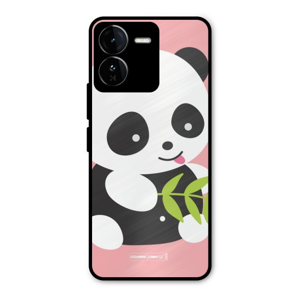 Cute Panda Pink Metal Back Case for iQOO Z9