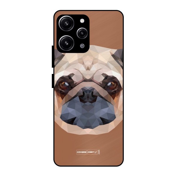 Cute Pug Glass Back Case for Redmi 12 4G