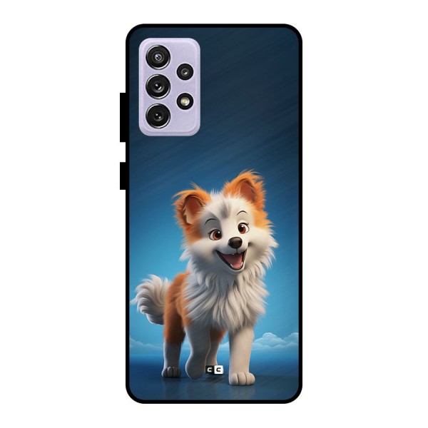 Cute Puppy Walking Metal Back Case for Galaxy A72