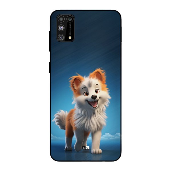 Cute Puppy Walking Metal Back Case for Galaxy F41