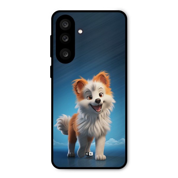 Cute Puppy Walking Metal Back Case for Galaxy M56
