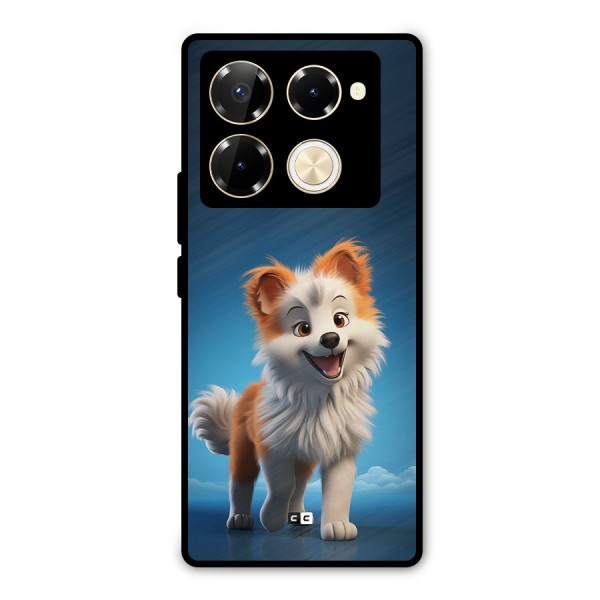 Cute Puppy Walking Metal Back Case for Infinix Note 40 Pro Plus