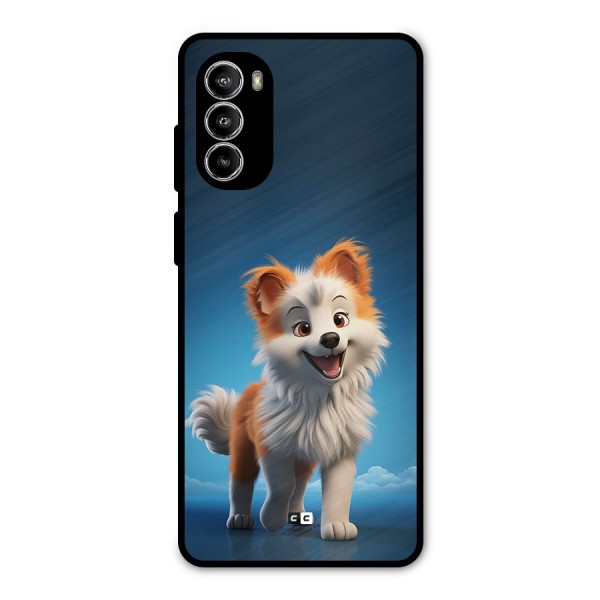 Cute Puppy Walking Metal Back Case for Moto G52