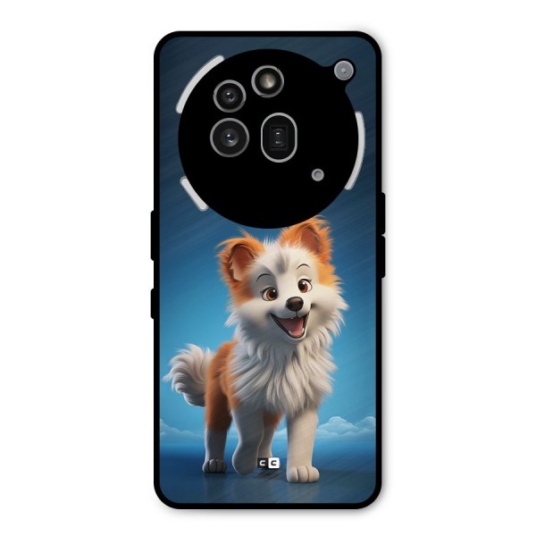 Cute Puppy Walking Metal Back Case for Nothing Phone 3a Pro