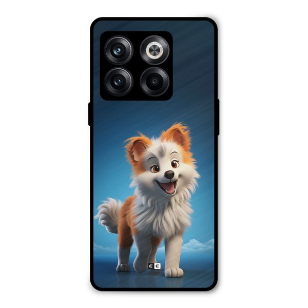 Cute Puppy Walking Metal Back Case for OnePlus 10T