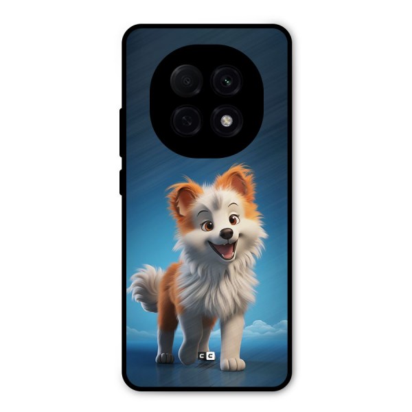 Cute Puppy Walking Metal Back Case for Oppo F29 Pro