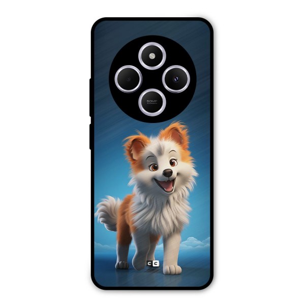 Cute Puppy Walking Metal Back Case for Poco C75 5G