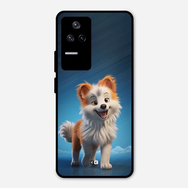 Cute Puppy Walking Metal Back Case for Poco F4 5G