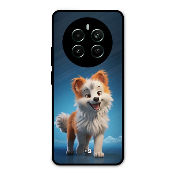 Cute Puppy Walking Metal Back Case for Realme 12 Pro Plus