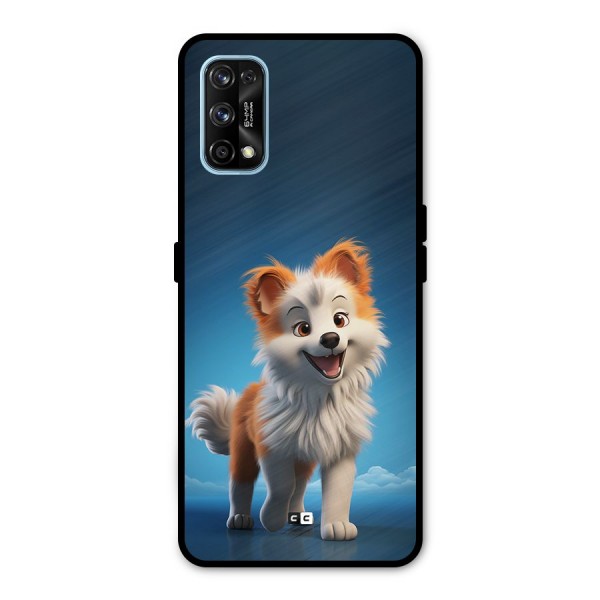 Cute Puppy Walking Metal Back Case for Realme 7 Pro