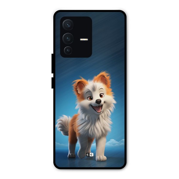 Cute Puppy Walking Metal Back Case for Vivo V23 Pro