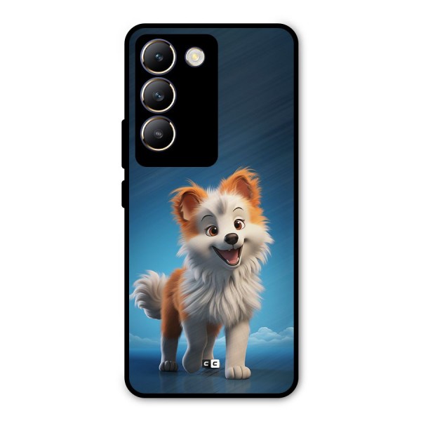 Cute Puppy Walking Metal Back Case for Vivo Y200e